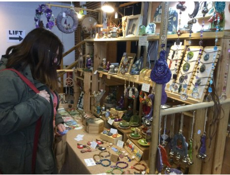 Shelves of jewellery and gifts